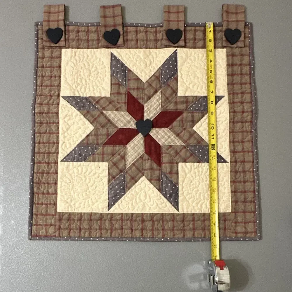 Vintage 1997 Signed Lone Star Quilted Wall Hanging, Indianapolis 1997
